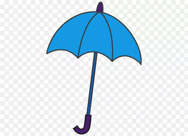 卡通蓝色动画雨伞