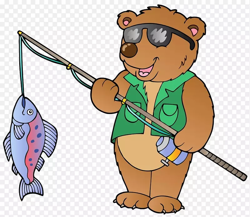 钓鱼的小熊