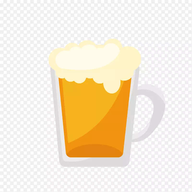 啤酒杯中溢出的啤酒矢量图