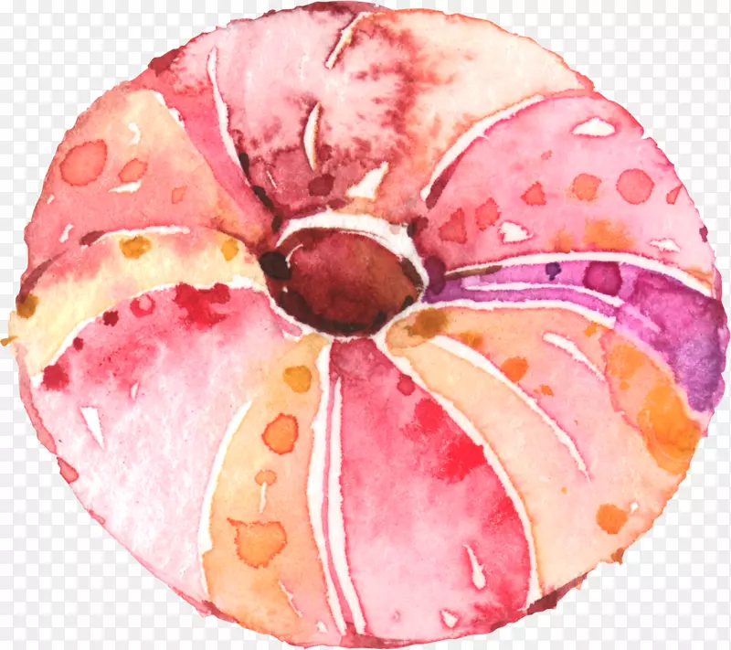 水彩卡通彩色甜甜圈