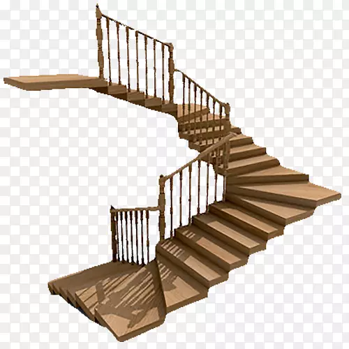 转折盘旋木台阶楼梯