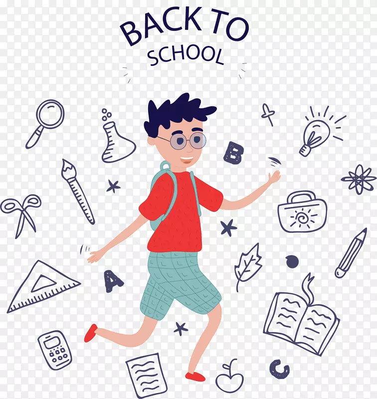 手绘开学日卡通孩子PNG图片素材下载_图片编号lqzdblmq-免抠素材网