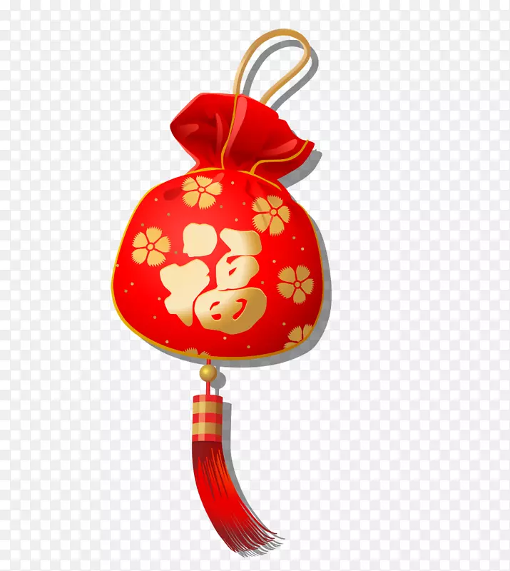 红色卡通钱袋装饰