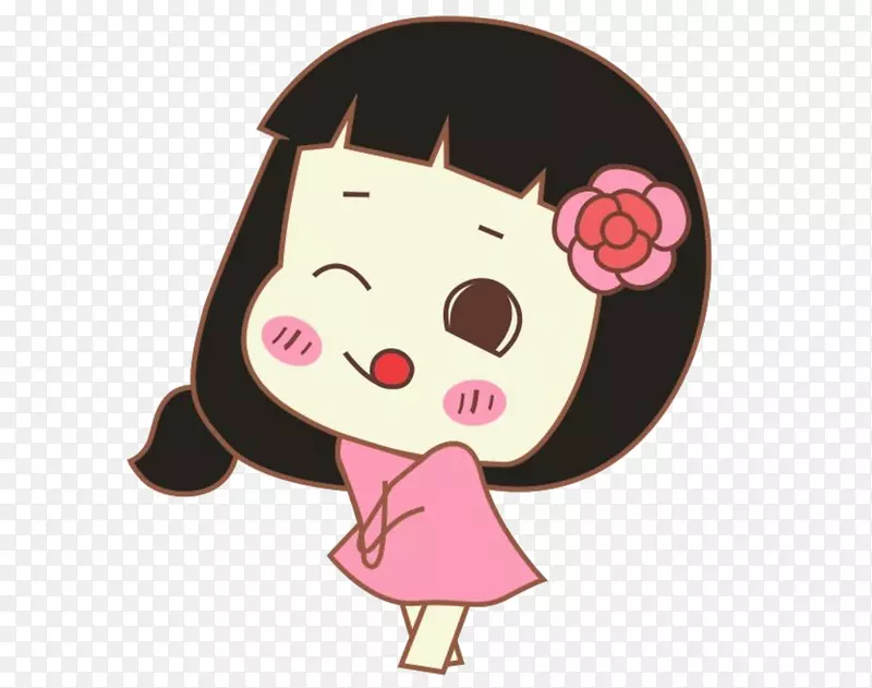 卡通女孩脸部特写