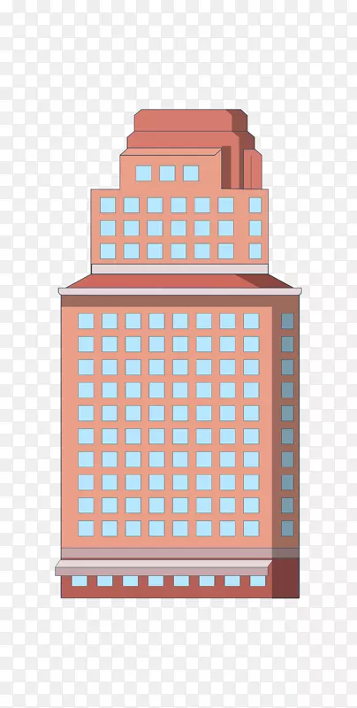 手绘楼房样式插画装饰