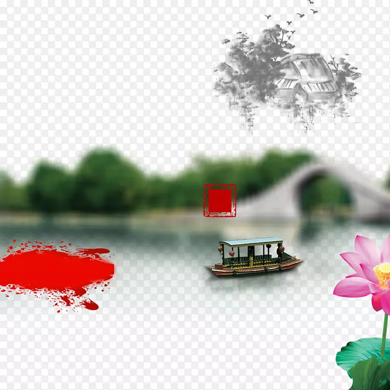 西湖山水游玩素材