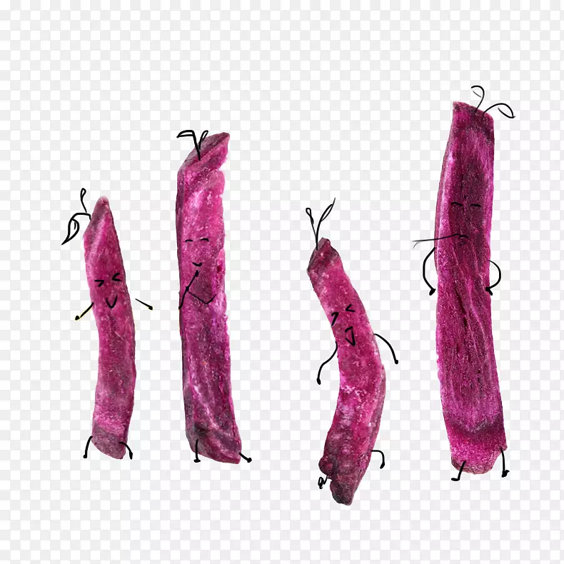 可爱手绘紫薯条美食设计免抠