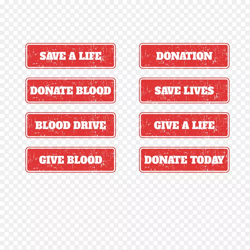 矢量复古红色卡通献血宣传图标