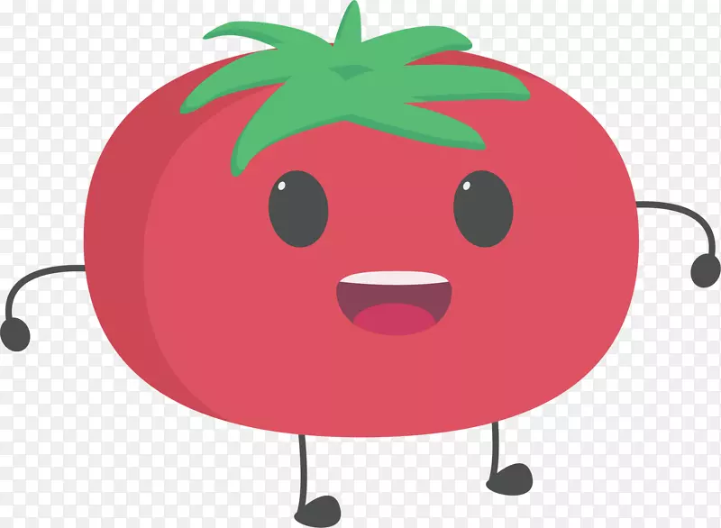 红色开心微笑西红柿