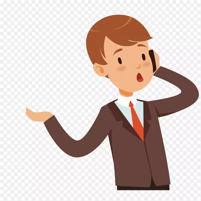 卡通手绘打电话的男孩PNG图片素材下载_图片编号xqpwamzy-免抠素材网