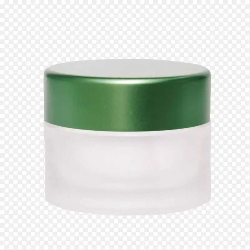 绿色盖子化妆品面霜广口瓶实物