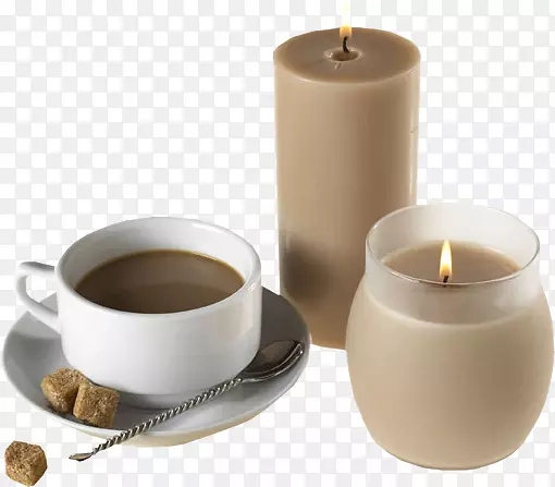 咖啡与蜡烛免扣png高清图片