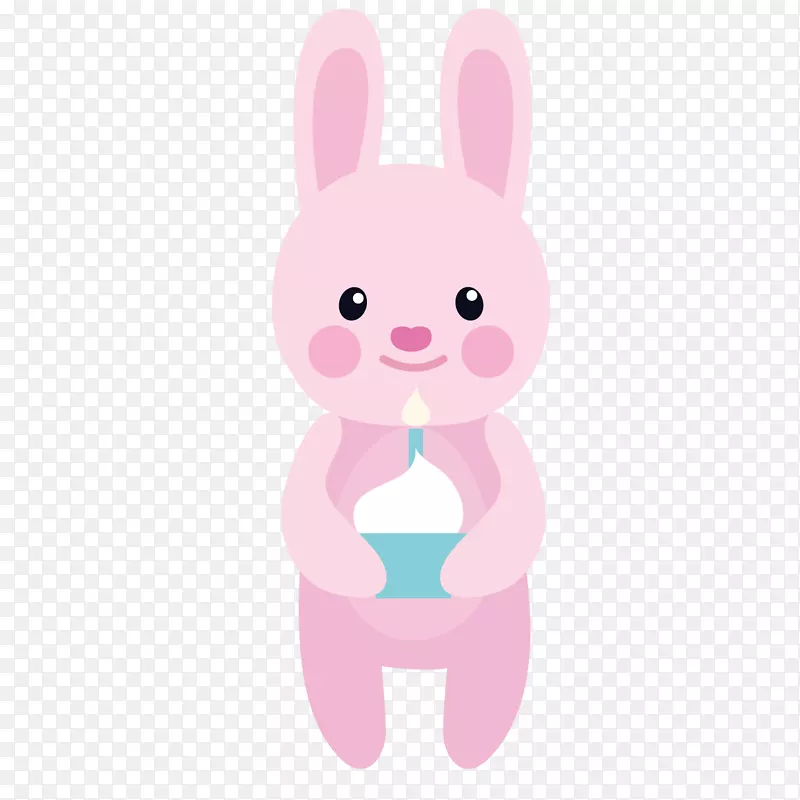 粉红色小兔子矢量动物
