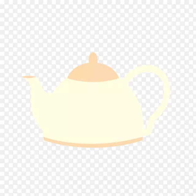 茶壶咖啡壶黄色乳白色矢量