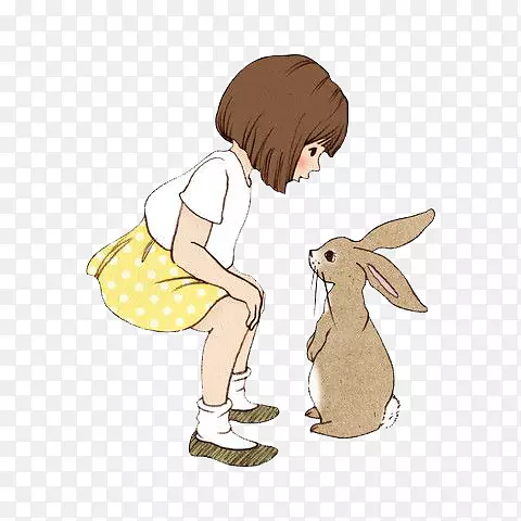 小女孩与兔子