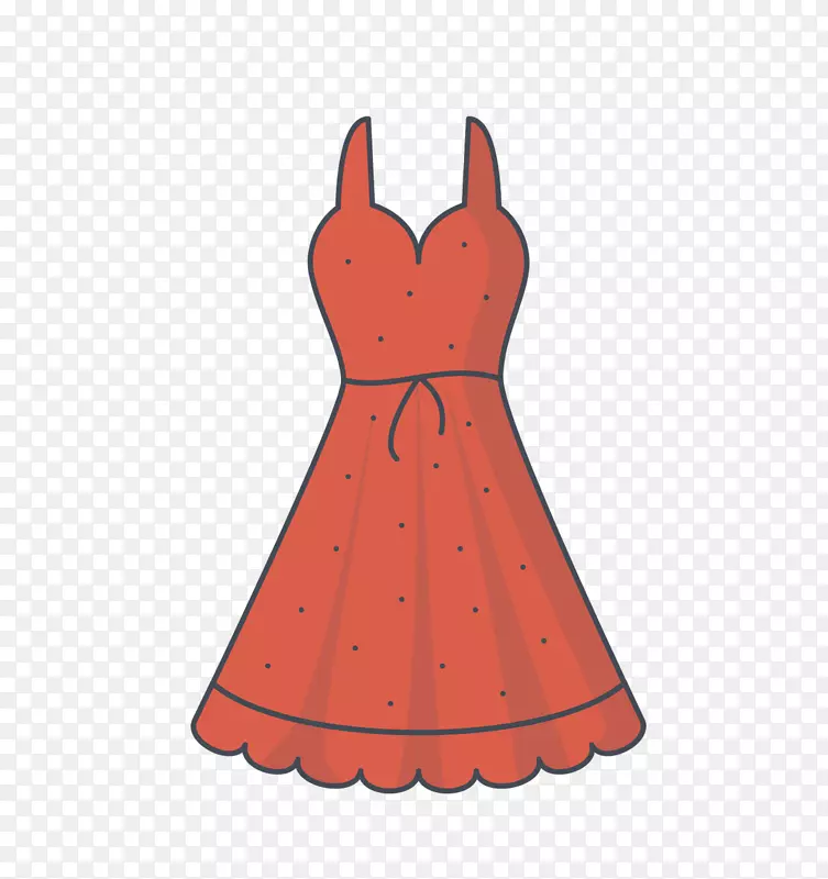 红色长裙可爱服饰图标