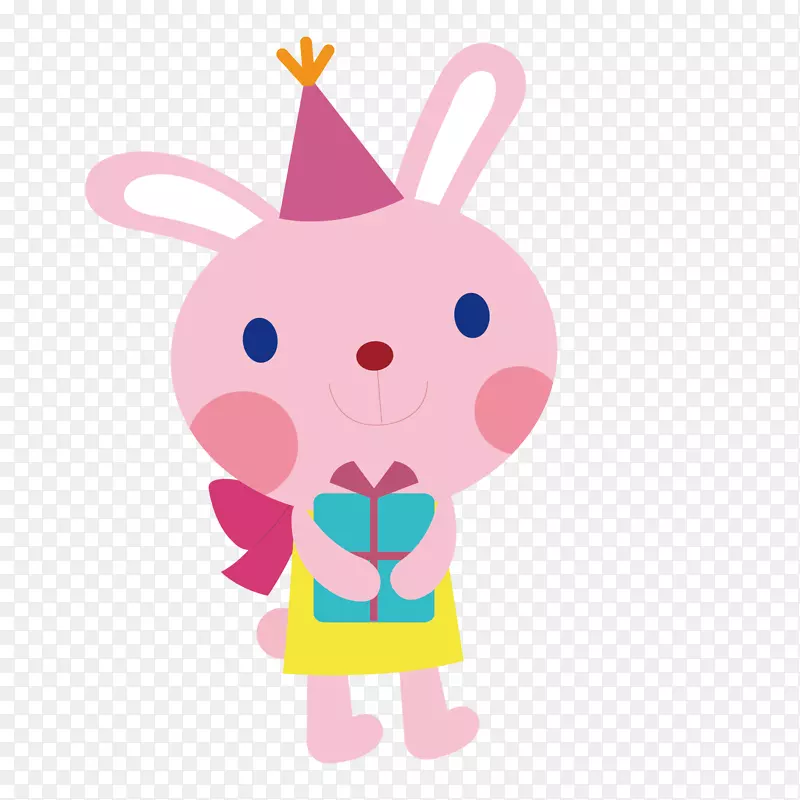 粉色兔子矢量卡通