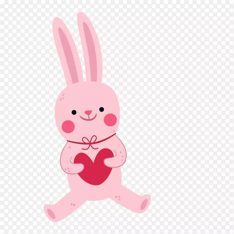 可爱的粉红色小兔子设计