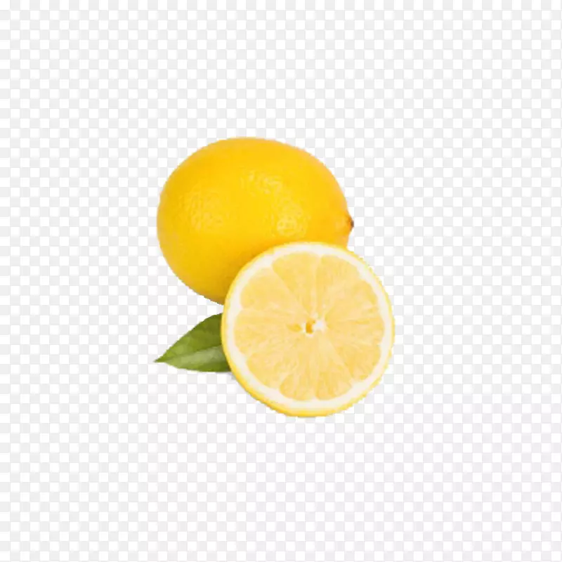 黄色剖开柠檬
