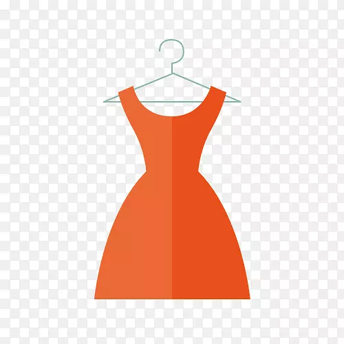 橘色吊带连衣裙简图