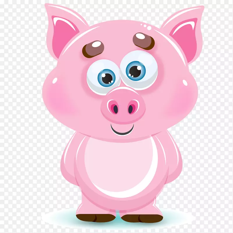 粉红色的小猪动物设计