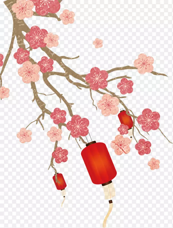 春节粉色梅花喜庆装饰