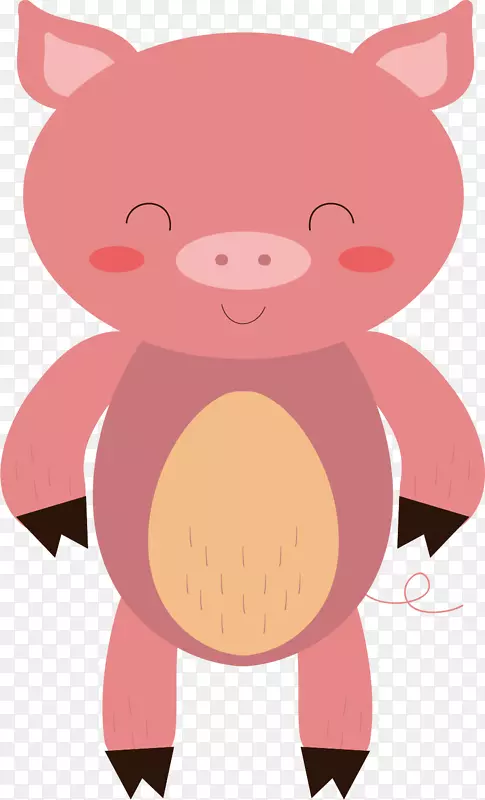 矢量图粉色的小猪