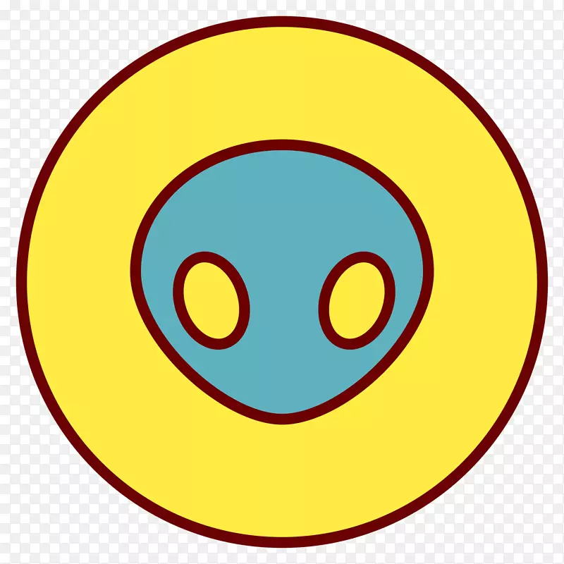 黄色手绘圆弧外星人元素