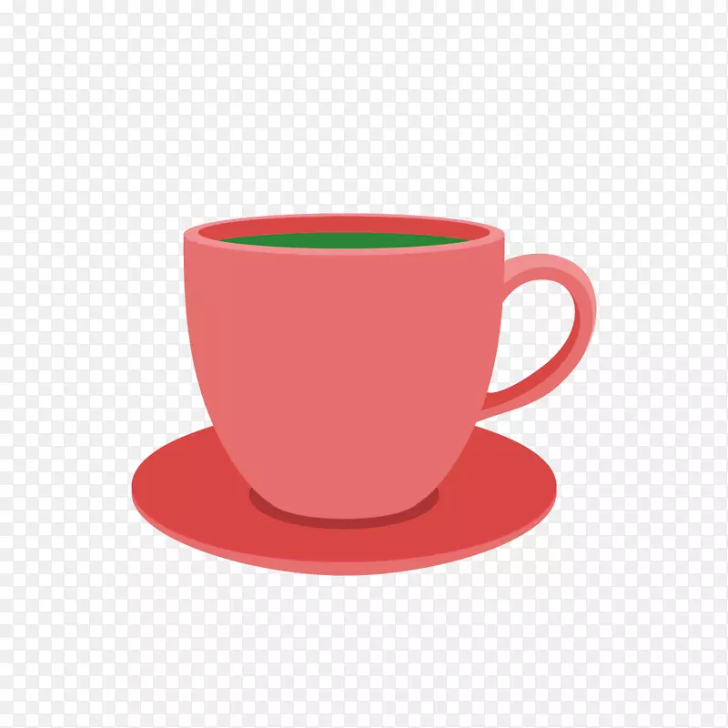 带碟子的红参瓷杯里一杯淡淡的绿