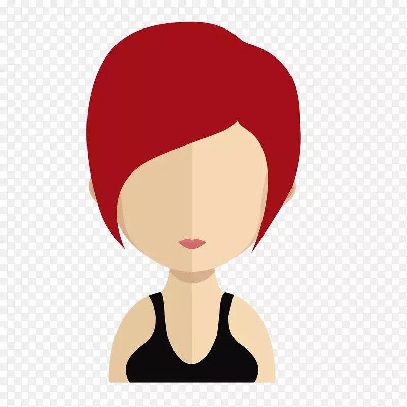 红色头发可爱设计人物