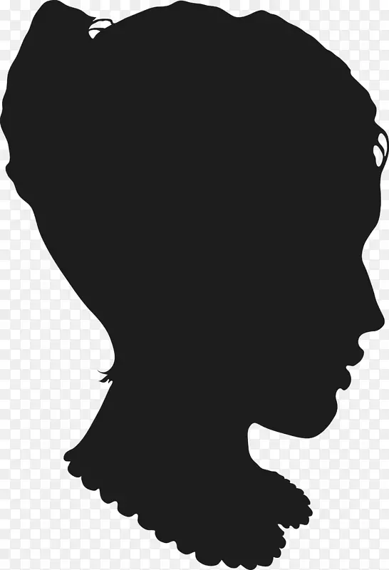 矢量女人头部剪影图