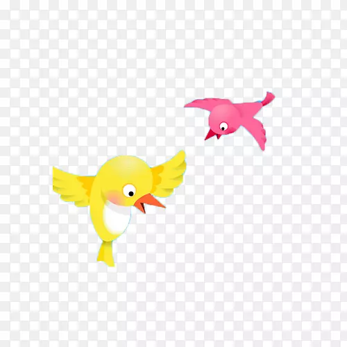 卡通手绘飞翔小鸟
