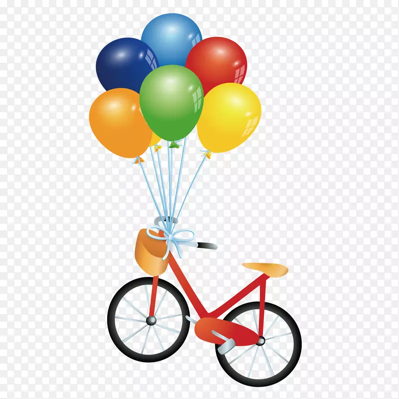 自行车和飞翔的气球