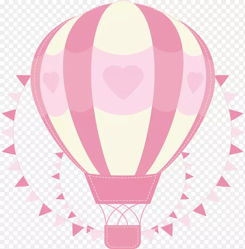 粉红色条纹热气球