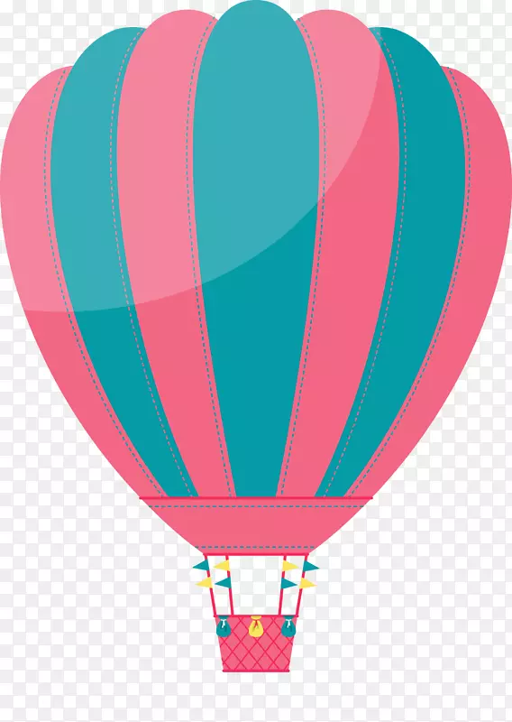 彩色条纹热气球素材图