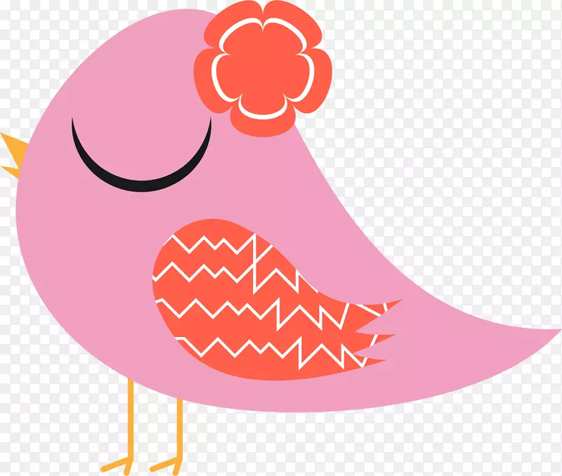 粉色卡通小鸟