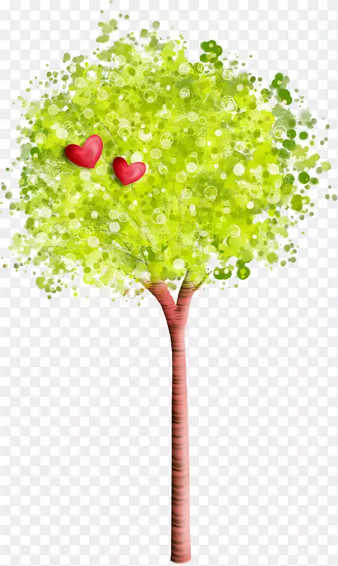 手绘绿树——植树节免扣素材