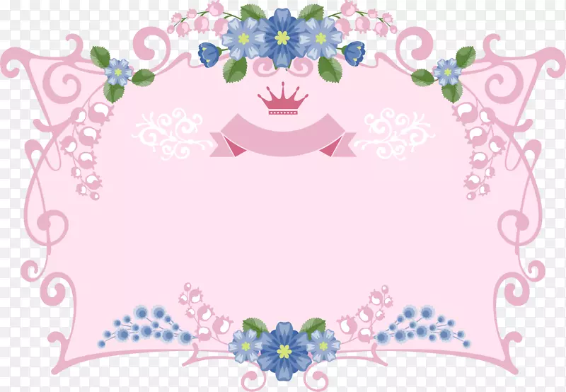 粉色清新花朵框架边框纹理