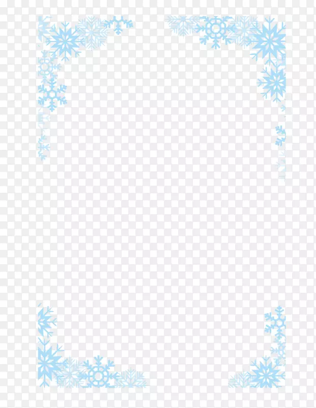蓝色圣诞雪花装饰边框矢量素材