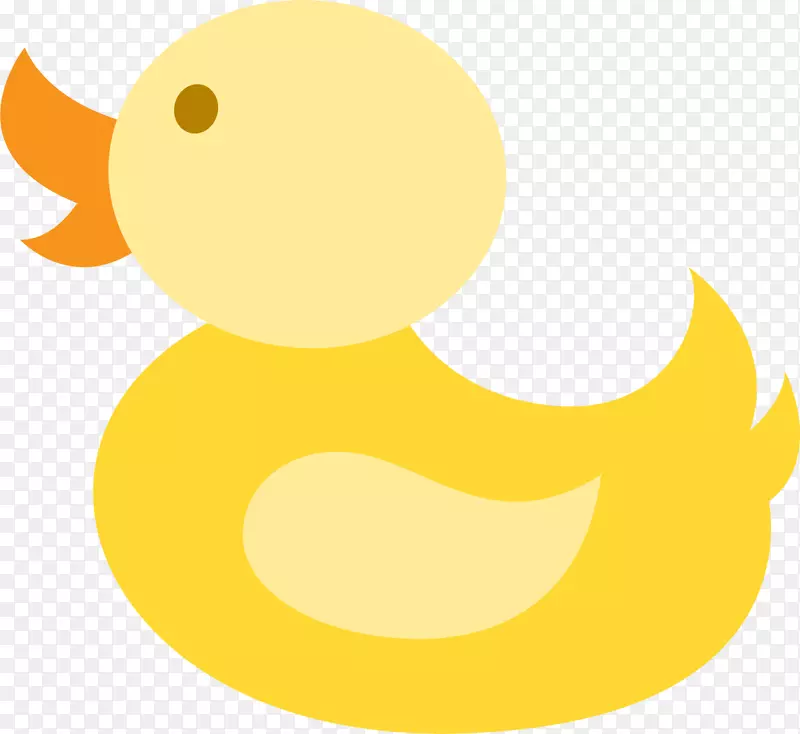 黄色扁平可爱小鸭子