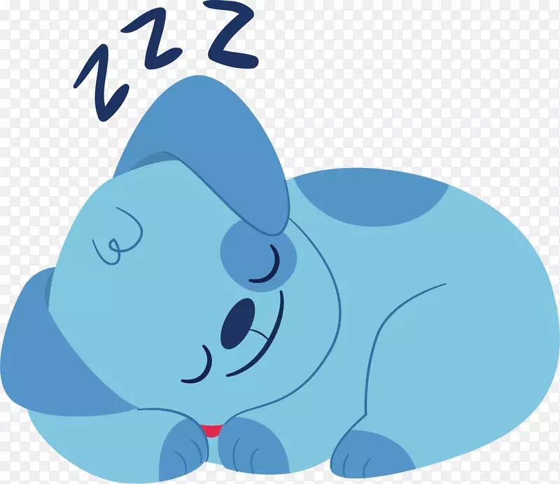 卡通创意睡觉的狗狗装饰插画