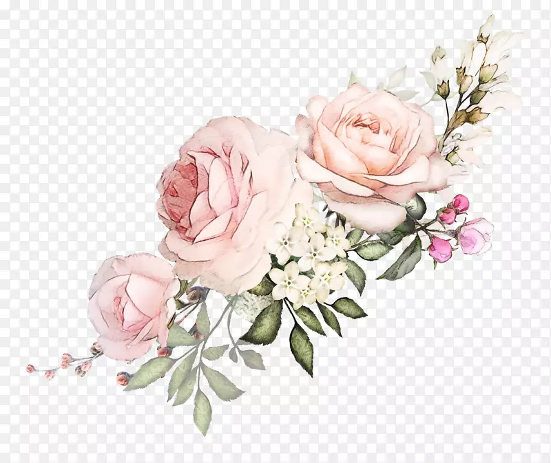 手绘创意粉色花朵