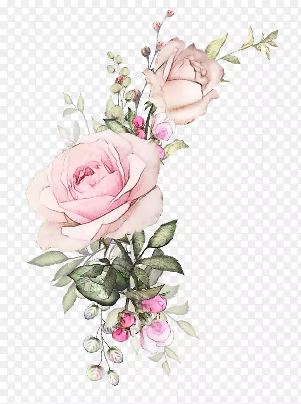 手绘创意粉色花朵