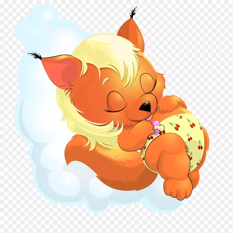 睡觉的小狐狸矢量