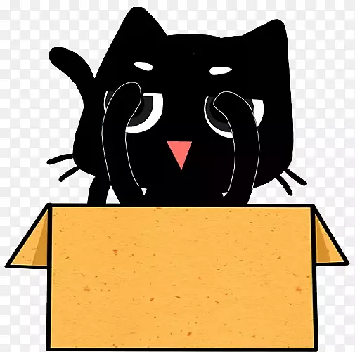 捂眼的黑色小猫咪表情