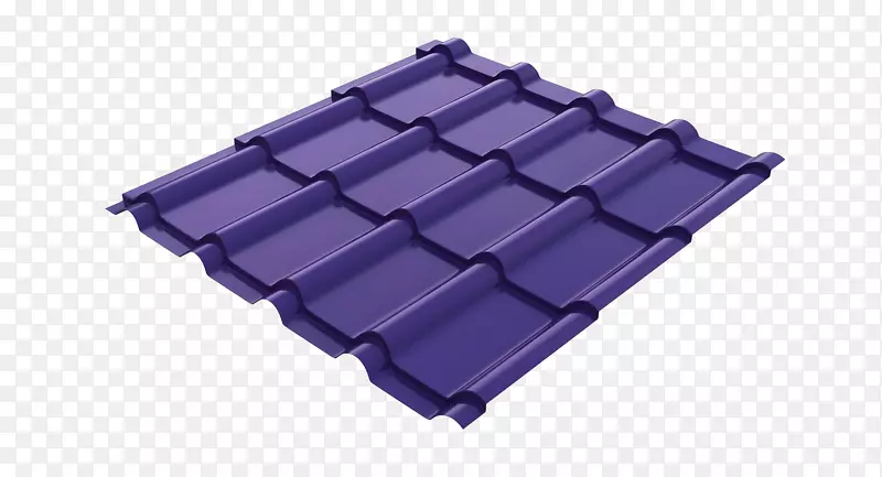 一个紫蓝色小型一侧边屋顶瓦片