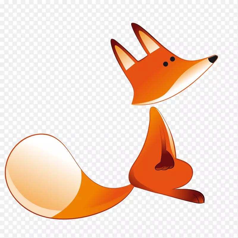 卡通坐着的小狐狸