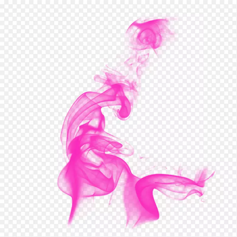 粉色轻纱烟雾手绘图