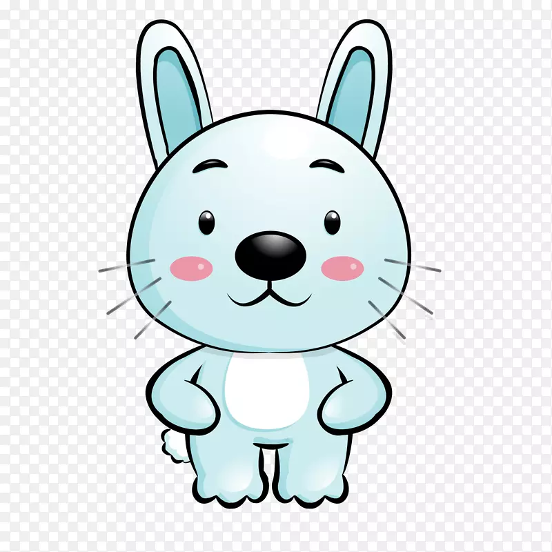 卡通蓝色的小兔子设计
