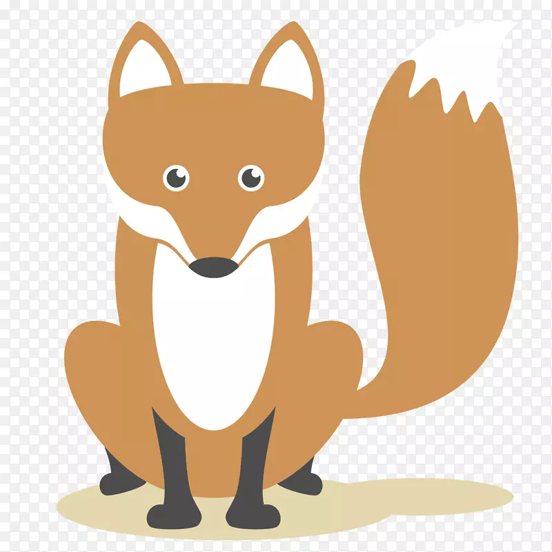 卡通坐着的狐狸设计